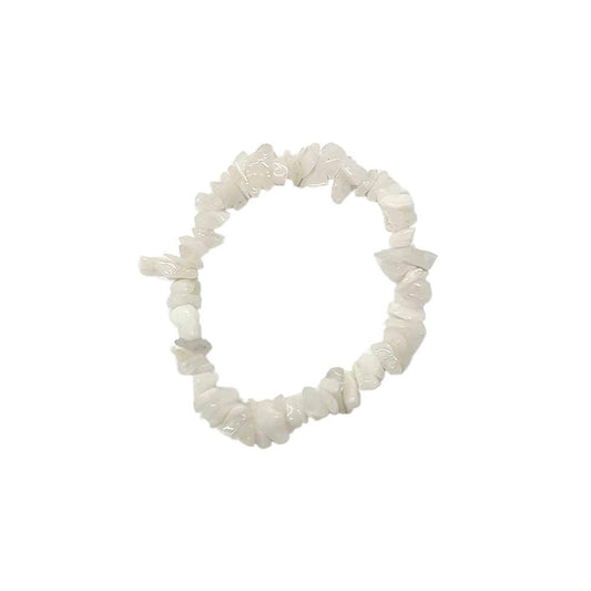 Gemstone Chip Stretch Bracelet: White Agate