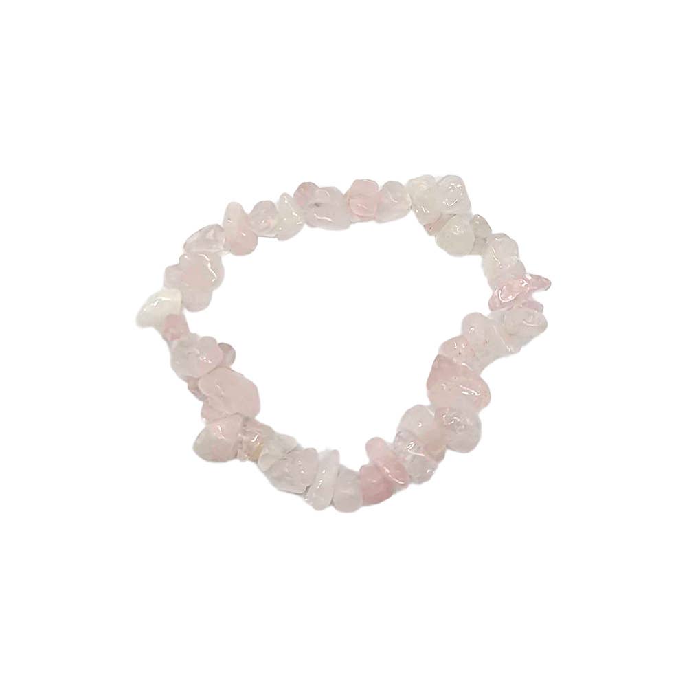 Gemstone Chip Stretch Bracelet: Rose Quartz