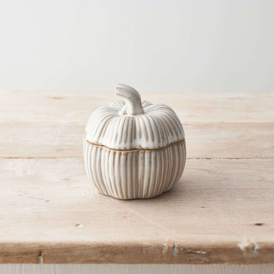 Natural Pumpkin Lidded Container, 9.5cm